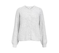 Object Objflora Re LS Knit Button Cardigan Noos, Chiaro Grigio Melange, L Donna