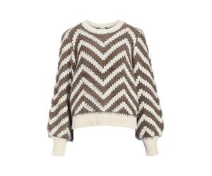 Object Objhollow L/S Re Knit Pullover Noos, Sabbia Bianca, XS Donna