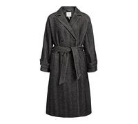 Object Objkeily L/S Coat Noos Cappotto, Medium Grey Melange/Modello: Black Herringbone, 42 Donna