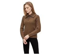 Object Objrachel L/S Knit Pullover Noos Maglione a Collo Alto, Seppia/Dettaglio: mélange, L Donna