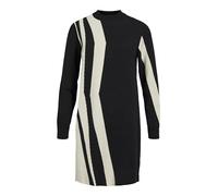 Object Objray L/S Knit Dress AOP Noos Abito Lavorato a Magli, Black/Pattern:Sandshell Vertical Stripes, L Donna