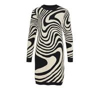 Object Objray L/S Knit Dress AOP Noos Abito Lavorato a Magli, Black/Pattern:Sandshell Zebra, L Donna