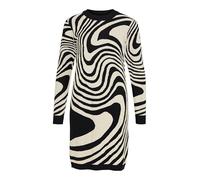 Object Objray L/S Knit Dress AOP Noos Abito Lavorato a Magli, Black/Pattern:Sandshell Zebra, S Donna