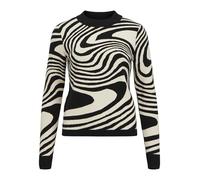 Object Objray L/S Knit Pullover AOP Noos Maglione Lavorato a Maglia, Black/Pattern:Sandshell Zebra, L Donna