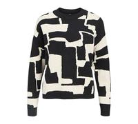 Object - Maglione monocromatico con stampa animalier e scollo rotondo-Nero 38-40