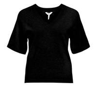 Object Objthess 2/4 Lo V-Neck Knit Top Noos, Nero, M Donna