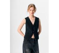 OBJECT - Objzarafine S/L Re Denim Waistcoat 141 Nero - Abbigliamento XL Nero