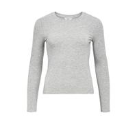 Object Objzofia SL L/S O-Neck Top Noos, Melange Grigio Medio, XS Donna