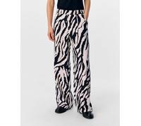 Object - Pantaloni a fondo ampio color sabbia con stampa zebrata-Bianco 38