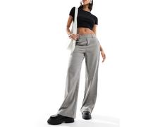 Object - Pantaloni a fondo ampio sartoriali beige a quadri-Neutro 34