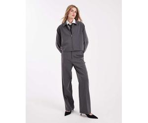 Object - Pantaloni a fondo ampio sartoriali grigio mélange in coordinato 36