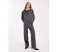 Object - Pantaloni a fondo ampio sartoriali grigio mélange in coordinato 38