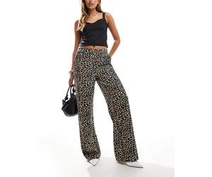 Object - Pantaloni a fondo ampio sartoriali leopardati-Multicolore 34