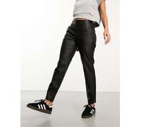 Object - Pantaloni affusolati in pelle sintetica nera-Nero 42