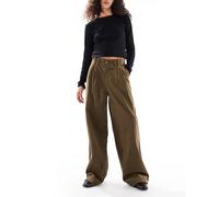 Object - Pantaloni bombati ampi a pieghe premium in tessuto a coste beige-Neutro 36