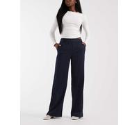 Object - Pantaloni sartoriali blu navy a righe bianche a fondo ampio 34