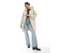 Object - Piumino taglio lungo grigio argento con cappuccio-Bianco 40-42