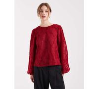 Object - Top a maniche lunghe rosso testurizzato 3D 42