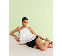 Object - Top bianco con fiore appariscente 44