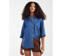 Object - Top con maniche a 2/4 e bottoni in denim blu medio 46-48