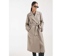Object - Trench sartoriale leggero allacciato in vita color tortora-Neutro 44