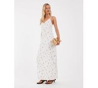 Object - Vestito lungo bianco a fiori con spalline sottili 42