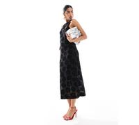 Object - Vestito lungo senza maniche nero con fantasia floreale 40-42