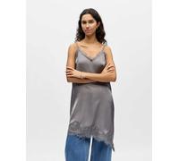 Object - Vestito sottoveste asimmetrico grigio con dettagli in pizzo 36