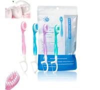 Objectivew - Set di mini spazzolini da denti 5 in 1, usa e getta, con filo interdentale, stuzzicadenti e perline, kit igienico con spazzolino da denti, per viaggi, hotel (1 sacchetto)