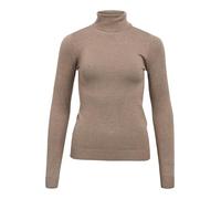 Object - Top a maniche lunghe con collo alto in maglia color fungo mélange-Neutro 46-48