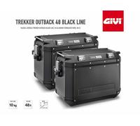 Coppia di valigie laterali Givi Trekker 48 litri in alluminio Nero