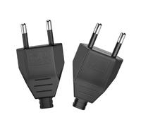 Oblinple 2 Pezzi Spina Schuko Maschio 250V 2,5A, Spine di Alimentazione Salvaspazio, Spina Elettrica Europea Piatta Installazione o Sostituzione per Elettrodomestici Domestica Decorativa (Nero)