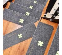 Obliqwin Tappetino Autoadesivo per Scale - 15 pezzi Long Tappetini Luminosi Antiscivolo Per Scale Tappetino per Scale Protezione Interne In Gradini Legno per Bambini Anziani e Animali