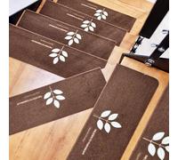 Obliqwin Tappetino Autoadesivo per Scale - 15 pezzi Long Tappetini Luminosi Antiscivolo Per Scale Tappetino per Scale Protezione Interne In Gradini Legno per Bambini Anziani e Animali
