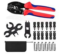 OBLLAR Solar Crimping Tool Cavo Connettore, con 6pcs Maschio Connettore Solare Femminile + 2pcs Chiave Chiave Chiave + 1pcs Filo Crimpatore + 1pcs Tool Kit per 2.5/4/6mm² Filo Solare PV