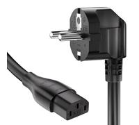 Obllemn 3M Cavo di Corrente, Cavo di Alimentazione per Elettrodomestic Con Contatto Di Messa a Terra Angolato Su Presa C13, IEC 320, Cavo Di Alimentazione PC a 3 Pin-Nero