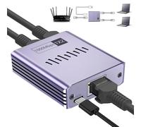 Obllemn Switch Ethernet 2 Porte, Splitter Ethernet Gigabit da 1 a 2, 1000Mbps, Divisore di Internet LAN con Cavo Type-C, per Computer, HUB, Router, Set-Top, TV e Altro
