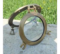 Oblò antico trasparente da 22,9 cm con finestra rotonda in vetro trasparente