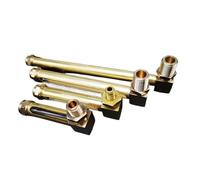 Oblò di controllo livello olio 1/4 "3/8" 1/2 "BSPP M12 M14 M16 Maschio Ottone Indicatore del livello liquido dell'olio Sight Glass Gauge for torni Coppa(M14x1.5mm,400mm,Yellow Two Window)