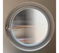 Oblò girevole a 360° in lega di alluminio con vetro temperato, elegante ricambio per bagno, cucina, soggiorno, ventilato e facile da maneggiare (nero)