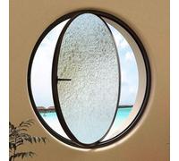 Oblò girevole a 360° in lega di alluminio con vetro temperato, elegante ventilazione per bagno, cucina e soggiorno, funzionamento facile da maneggiare (nero)