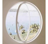 Oblò in lega di alluminio girevole a 360° con maniglia, decorazione in vetro temperato trasparente per cucina, dormitorio, camera da letto, elegante design a battente rotondo incorporato