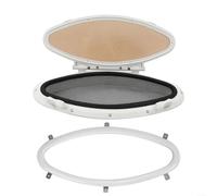 Oblò ovale con apertura interna, 470 x 210 mm, anti-UV, impermeabile, con zanzariera e maniglia di blocco, per yacht, navi, camper, bianco