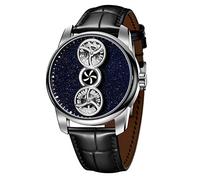 OBLVLO Luxury Brand Double Wheels Orologio da uomo automatico in acciaio inossidabile Orologio sportivo meccanico super luminoso SK-D (SK-D-YBB)