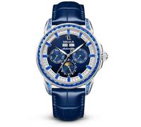 OBLVLO Orologio da uomo di lusso con lunetta diamantata 24 ore multifunzione meccanico automatico fasi lunari cinturino in pelle GCM GCM-MUT, Gcm-mut-llll, Moderno