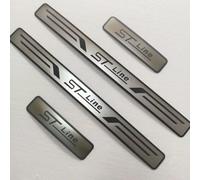 OBONG 4 Pezzi Auto Acciaio Inox Battitacco Protezione Compatibile con per Ford ST Line 2012-2023 Benvenuto Pedaliera Decorativi Accessori,B