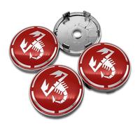 OBong 4 Pezzi Auto Coprimozzo Coprimozzi Centrale Compatibile con per Fiat Punto Abarth 124 125 500 595 696 Stilo Ducato 50mm 60mm Ruota Accessori,E-60mm