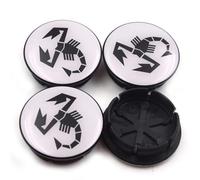 OBong 4 Pezzi Auto Coprimozzo Coprimozzi Centrale Compatibile con per Fiat Punto Abarth 124 125 500 595 696 Stilo Ducato 50mm 60mm Ruota Accessori,G-50mm