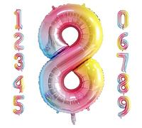 Oboteny Palloncini CompleAnni 8 Anni 101 CM - Palloncino Numero 8, Palloncini Elio, Compleanni e Decorazioni per Pendenza, Numeri Gonfiabili CompleAnni