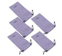 Obotsnoi 5lots Leggero Lino Occhiali Borsa Unisex Viaggio Amichevole Occhiali Borsa Per Pendolari E Viaggiatori Portatile Occhiali Borse